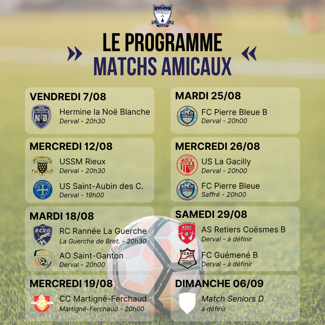 Miniature Matchs amicaux : le programme